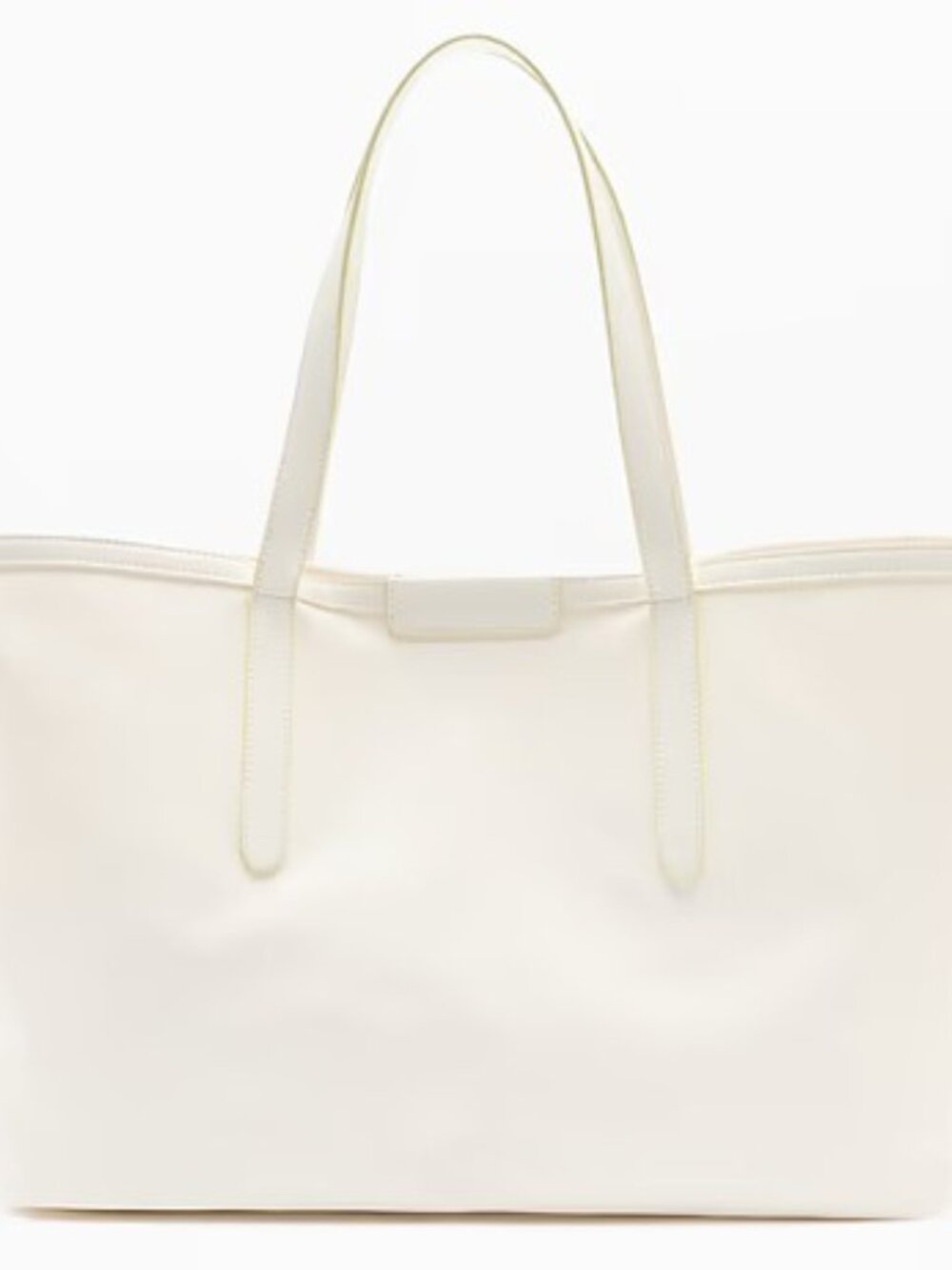 NWT - ATHLETA Coated Cream Leather Tote with Dual Top Handles - Picture 4 of 7